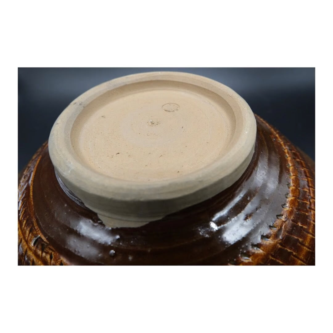 〈小鹿田焼〉8寸深鉢 指描き 24㎝