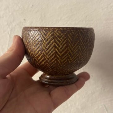 〈羅以音窯〉アフリカ彫刻・高杯カップ A