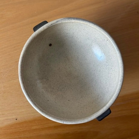 〈羅以音窯〉掛分け彫紋高台鉢 C