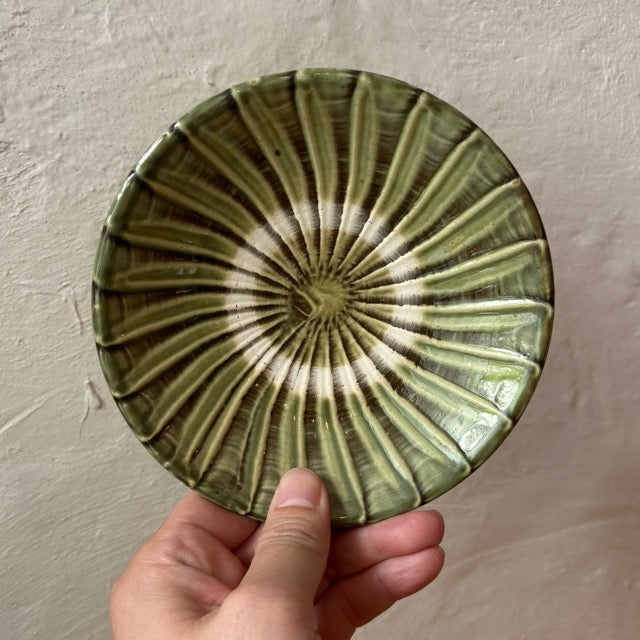 〈小鹿田焼〉5寸平皿刷毛目A