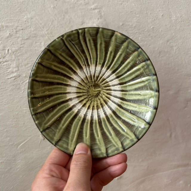 〈小鹿田焼〉5寸平皿刷毛目C