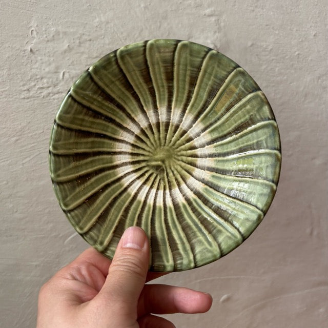 〈小鹿田焼〉5寸平皿刷毛目D